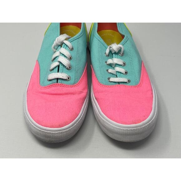 Sperry Women's Canvas Pink, Blue, Lime Green Sneakers size 4M SCK163953 - Picture 6 of 8